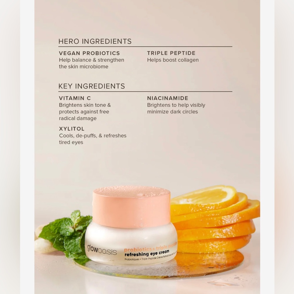 Glowoasis Probiotic + Triple Peptide Refreshing Eye Cream